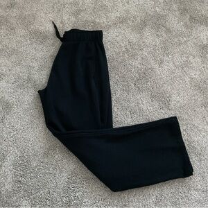 Nike Sweatpants Wide Leg Fleece Lined Training Gym Pockets Black 30” Inseam S